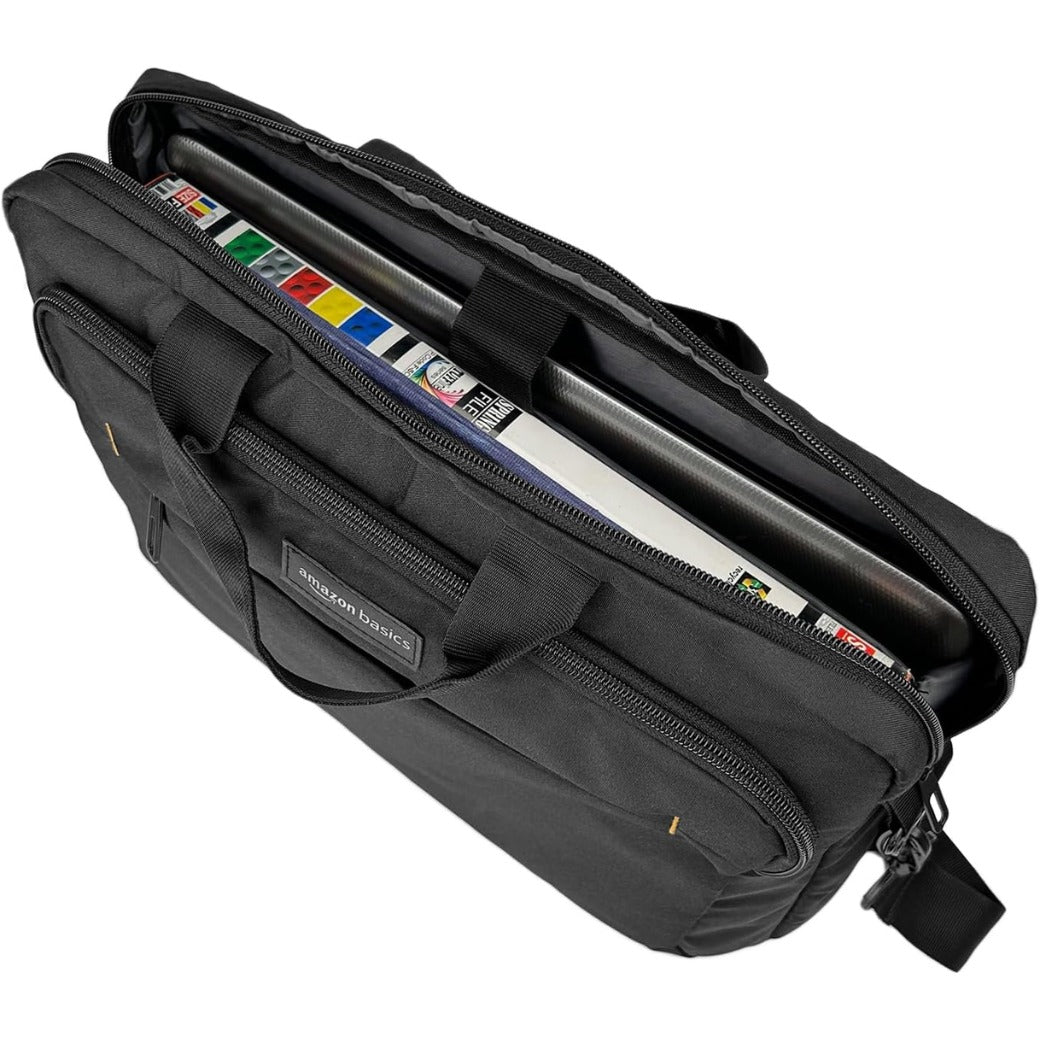 Compact Laptop Shoulder Bag Carrying case with Accessory Storage Pockets (14 inch - 35.6 cm) Black