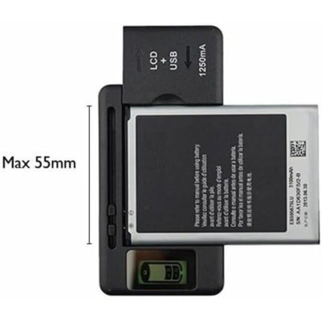 Universal Phone/Camera Battery External Charger & USB Port - Desktop Charger