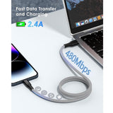 Magnetic Coiled iPhone Cord, 1M MFi Certified Lightning Cable Fast Charging
