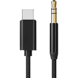 1M Nylon‑Braided USB‑C to 3.5 mm Stereo Audio Cable — Durable AUX Adapter for Ca