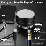 1M Nylon‑Braided USB‑C to 3.5 mm Stereo Audio Cable — Durable AUX Adapter for Ca