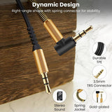 AUX Cable 2M, 3.5mm Right Angle Gold Plated Jack Audio Cable, Male to Male Auxiliary Cord Home Car Stereo Lead Compatible with Headphone MP3 Speaker iPhone iPad Smartphone Tablet PC Laptop