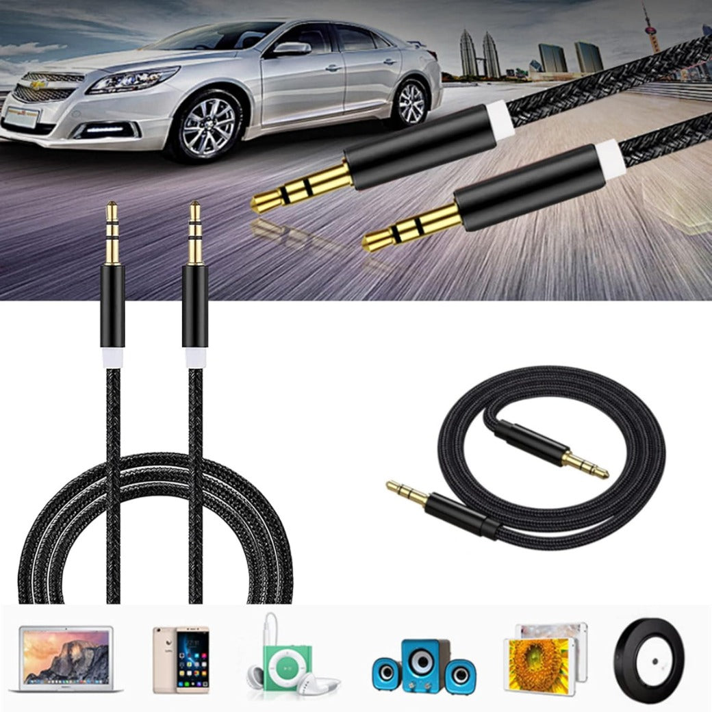 3FT/1M 3.5mm AUX Cable, Nylon Braided Jack Cable for Headphones, Smartphones, iPod, iPad, MP3/MP4, Computer, Car Stereo/Speaker