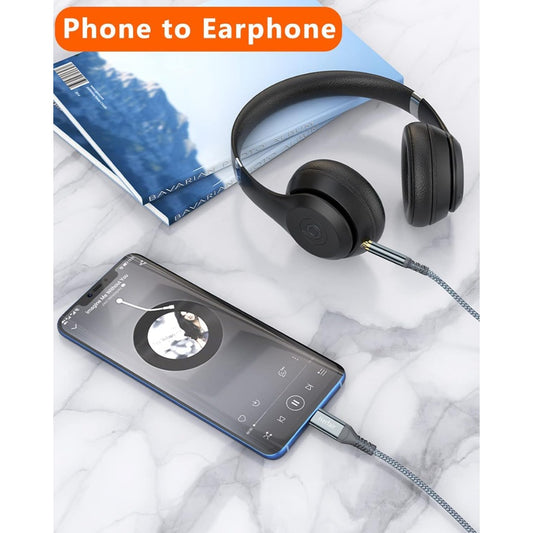 Aux to USB C,Type C to 3.5mm Audio Jack Cable Extension Cord for Car Stereo,Headphone,Speakers Compatible with Samsung Galaxy S21 S20 Ultra Note 20/10, iPad Pro, Huawei 1.2M (Aux to USB C 1 Pack)