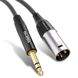 Male XLR to Jack Cable, Balanced 6.35mm TRS to XLR Male Lead for Speakers