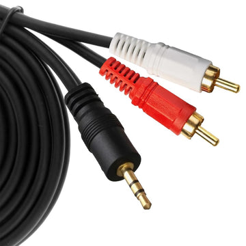 1 pcs 1.5m RCA to 3.5mm Aux Cable - phono to 3.5mm jack-Phono Mini Jack Stereo Lead-Premium Gold-Plated Phono to Jack Adapter