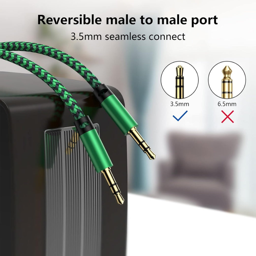 Auxiliary Cable, [3Pack 5FT+5FT+5FT] Stereo Jack Cable Male to Male Aux Lead 3.5mm Aux to Aux Cable TRS Cord Car Headphone iPhone iPad Samsung MP3 Smartphone Tablet Home Speaker PC Soundbox