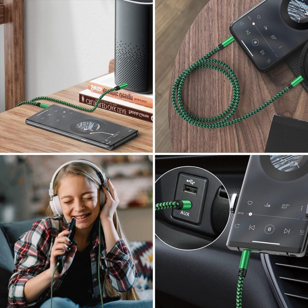 Auxiliary Cable, [3Pack 5FT+5FT+5FT] Stereo Jack Cable Male to Male Aux Lead 3.5mm Aux to Aux Cable TRS Cord Car Headphone iPhone iPad Samsung MP3 Smartphone Tablet Home Speaker PC Soundbox