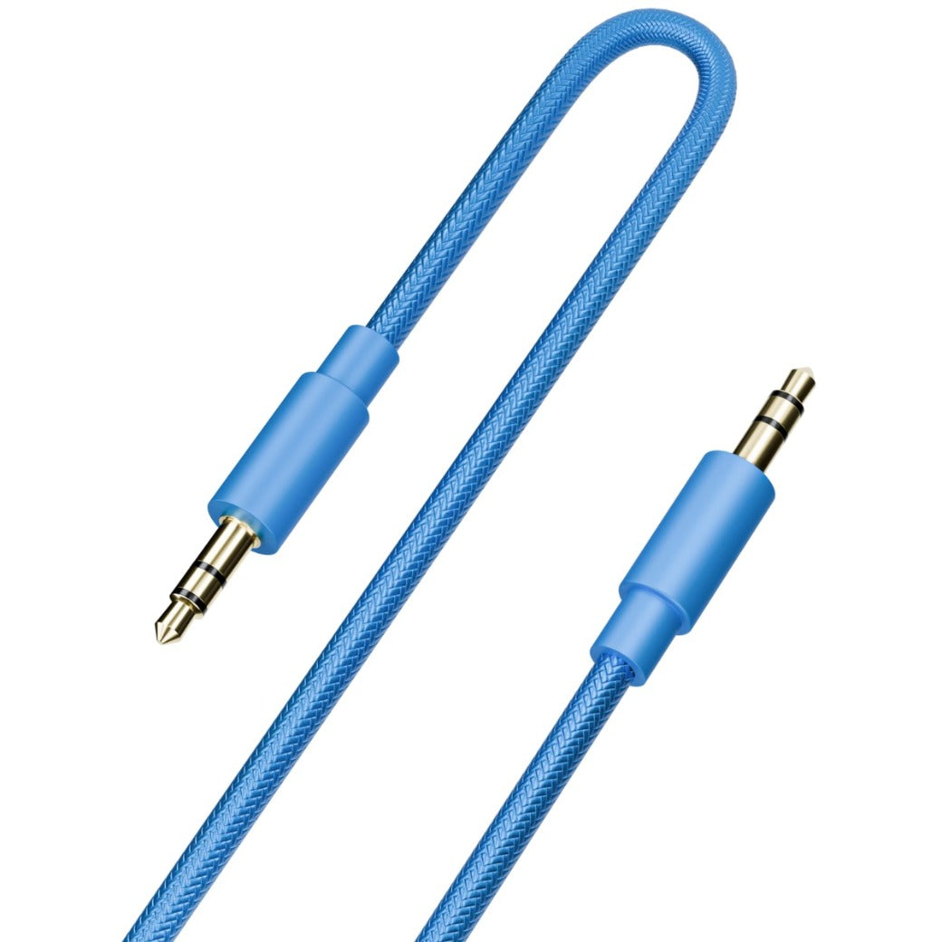 pluX 1M Aux Cable Braided Stereo 3.5mm Audio Cable,Mini Jack Male to Male Audio Cable