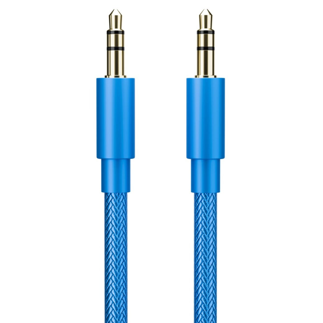 pluX 1M Aux Cable Braided Stereo 3.5mm Audio Cable,Mini Jack Male to Male Audio Cable
