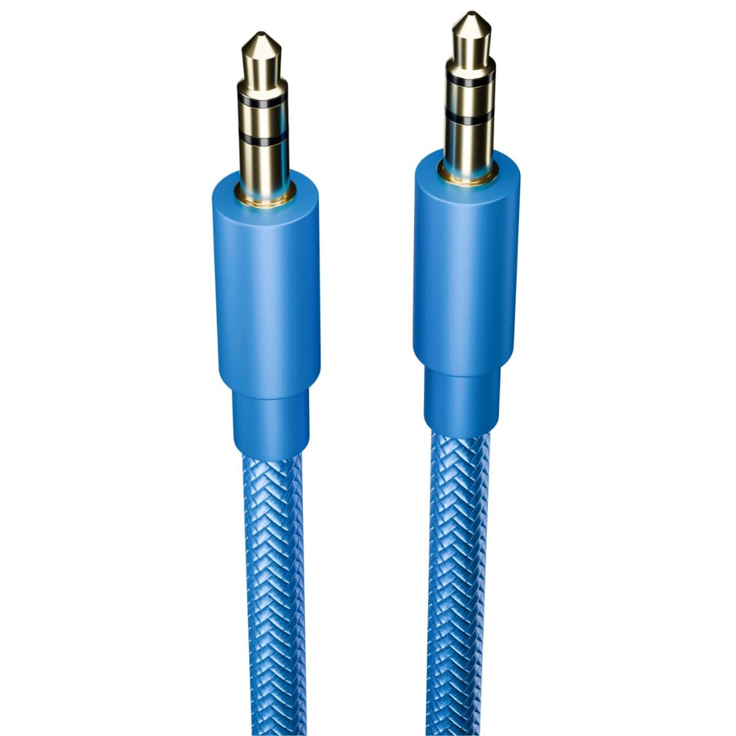 pluX 1M Aux Cable Braided Stereo 3.5mm Audio Cable,Mini Jack Male to Male Audio Cable