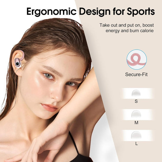 Wireless Earbuds, Bluetooth 5.3 Headphones with 4 ENC Noise Canceling Mic, 50H Stereo Dual LED Display Ear Buds