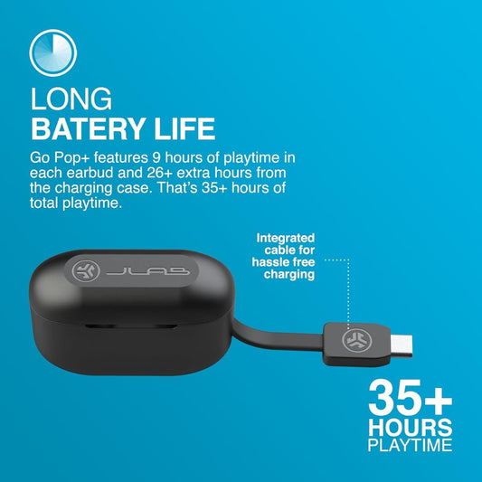 Go Air Pop+ True Wireless Earbuds, In Ear Headphones, Bluetooth Earphones, 35H Playtime Ear Buds, Bluetooth Earbuds with Microphone,