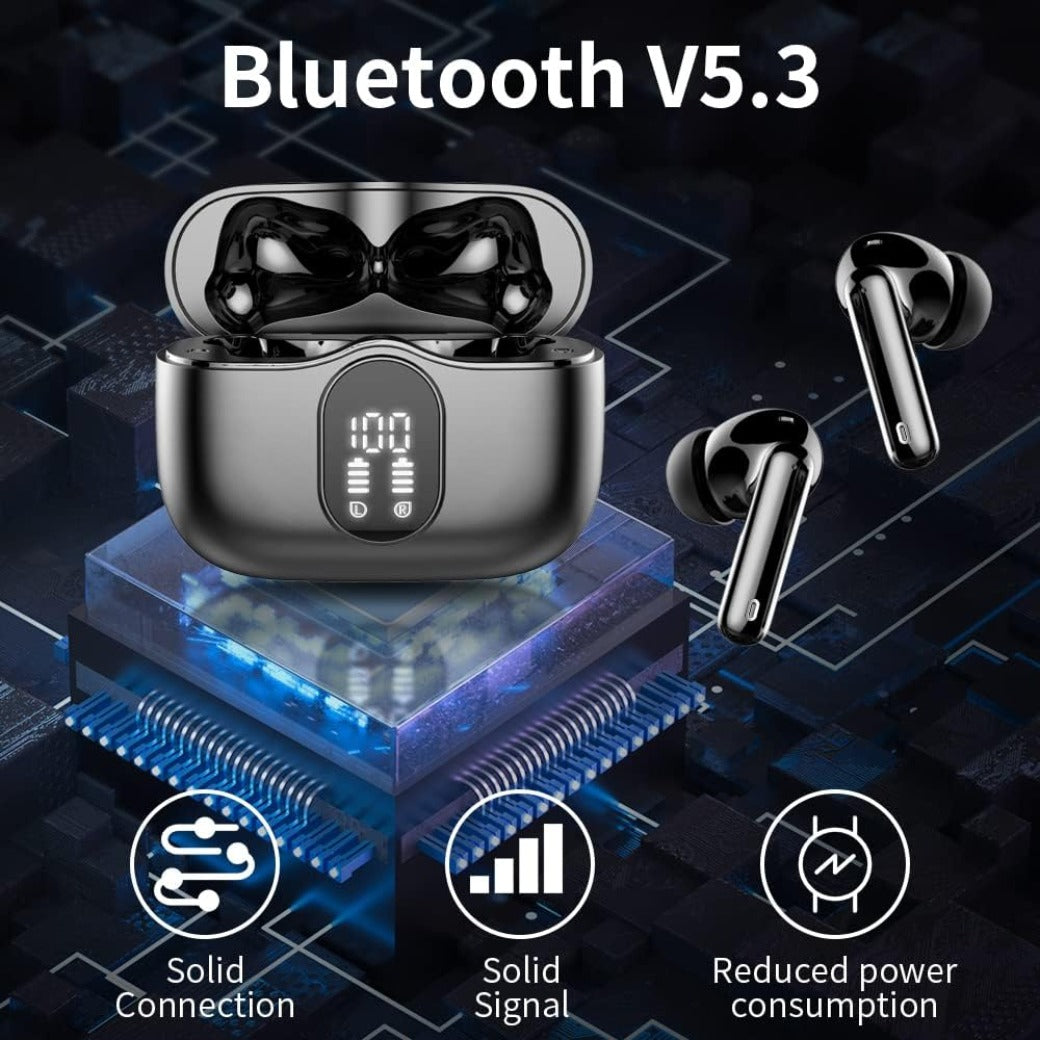 Wireless Earbuds, Bluetooth 5.3 Headphones In Ear with 4 ENC Noise Cancelling Mic, Btootos New Bluetooth Earbuds Mini Deep Bass Stereo Sound