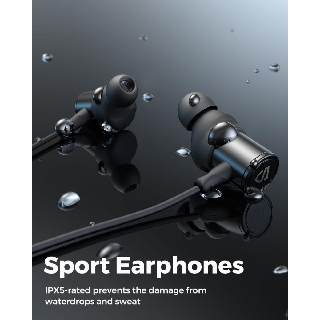 SoundPEATS Bluetooth Earphones with Mic, Q30 HD Dual 5.0 Wireless Earbuds Magnetic IPX6 Running Headphones