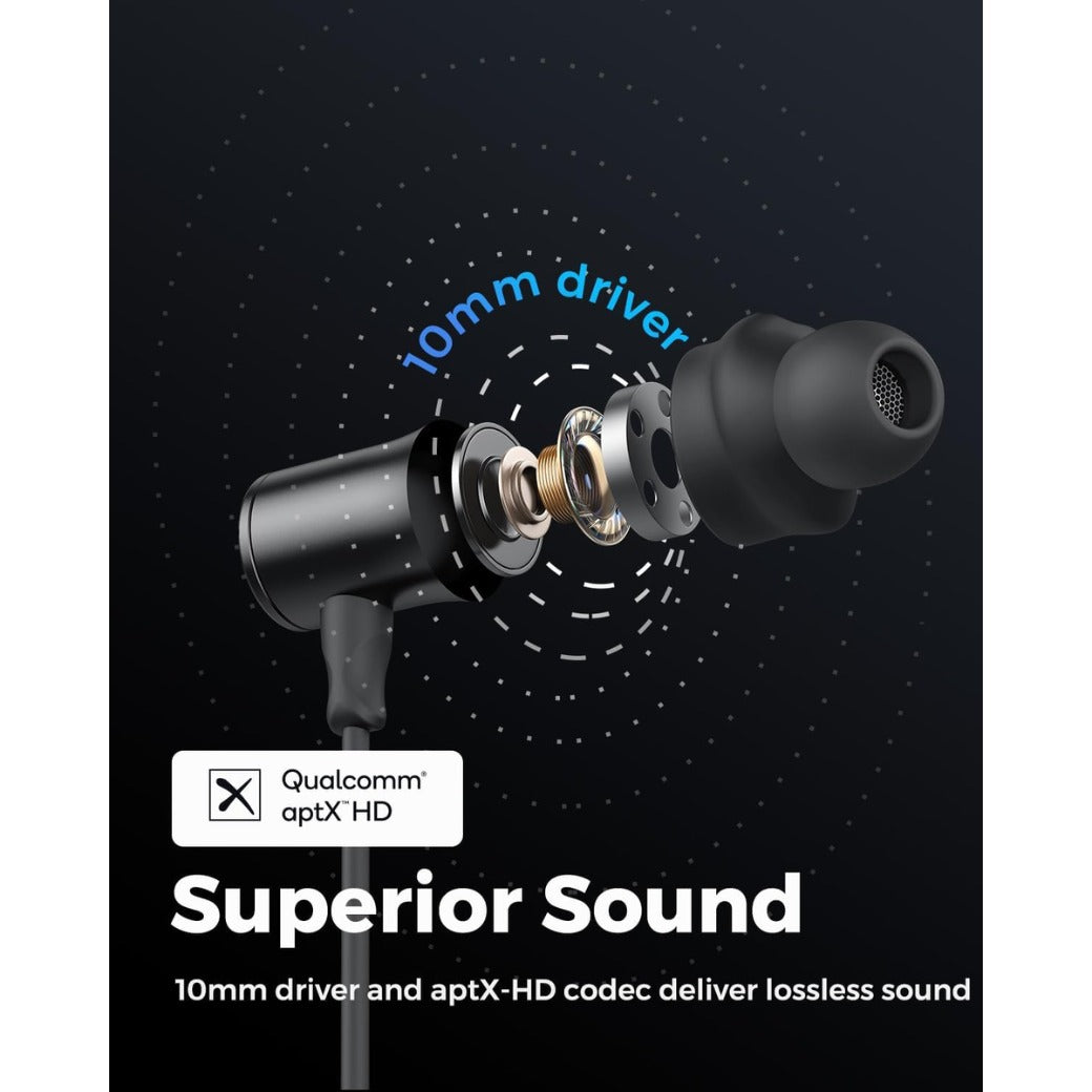 SoundPEATS Bluetooth Earphones with Mic, Q30 HD Dual 5.0 Wireless Earbuds Magnetic IPX6 Running Headphones