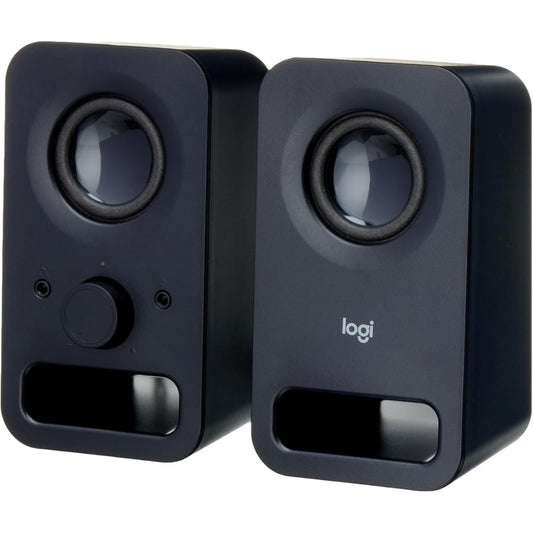 Logitech Z150 PC Speaker, Stereo Sound, 2 Speakers, 6 Watts Peak Power, 3.5mm Input, Right Speaker Controller, Headphone Jack