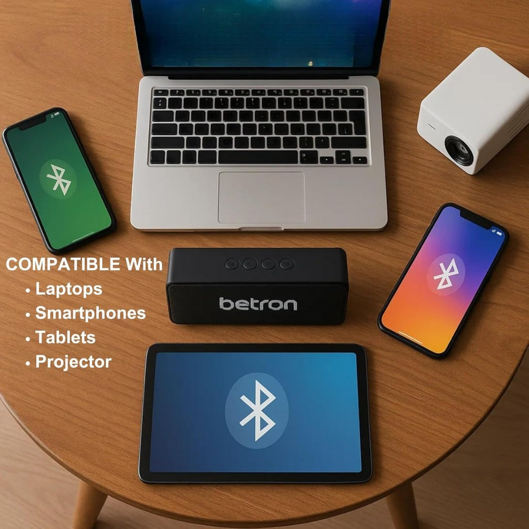 Betron D51 Bluetooth Speaker, Portable Wireless Mini Speaker with 10W Output, AUX Input, Compact Travel Size Stereo Sound for iPhone, Indoor and Outdoor Use