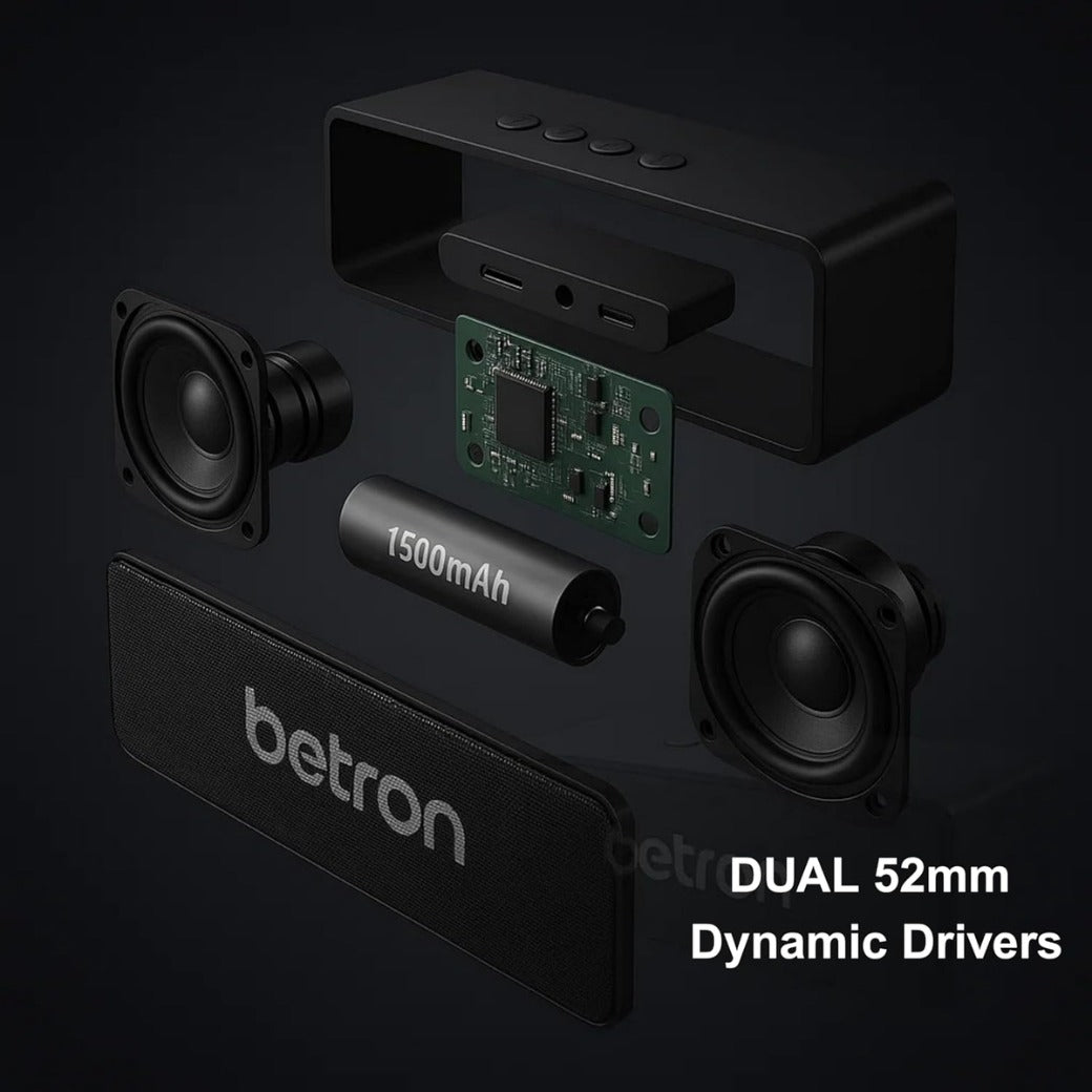 Betron D51 Bluetooth Speaker, Portable Wireless Mini Speaker with 10W Output, AUX Input, Compact Travel Size Stereo Sound for iPhone, Indoor and Outdoor Use