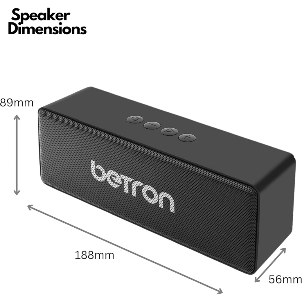 Betron D51 Bluetooth Speaker, Portable Wireless Mini Speaker with 10W Output, AUX Input, Compact Travel Size Stereo Sound for iPhone, Indoor and Outdoor Use
