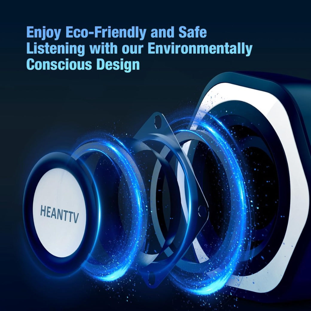 Computer Speaker, PC Speakers for Desktop Monitors, 2.0 Stereo Volume Control with LED Light, USB Powered & 3.5 mm jack, Perfect Multimedia Speakers for Monitors