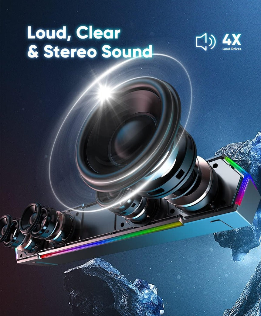 LENRUE G11 PC Speakers for Desktop, Touch Lights Computer Speakers with Surge Clear Sound, USB C/USB Powered for Computer Desktop PC Laptop Monitor