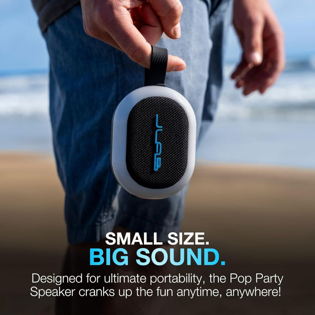 Pop Party Ultra-Portable Small Bluetooth Speaker with 8H+ Playtime - 5W Wireless Outdoor Travel Speaker with RGB Lights & Bold Audio, IP55 Water Resistant Mini Speakers