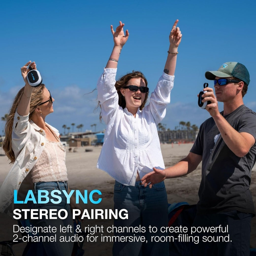 Pop Party Ultra-Portable Small Bluetooth Speaker with 8H+ Playtime - 5W Wireless Outdoor Travel Speaker with RGB Lights & Bold Audio, IP55 Water Resistant Mini Speakers