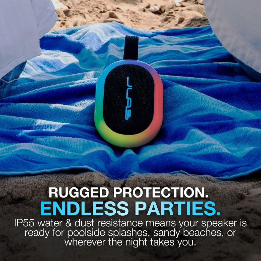 Pop Party Ultra-Portable Small Bluetooth Speaker with 8H+ Playtime - 5W Wireless Outdoor Travel Speaker with RGB Lights & Bold Audio, IP55 Water Resistant Mini Speakers