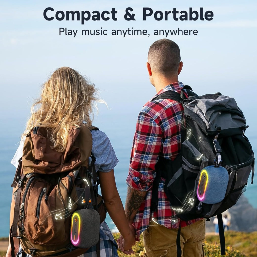 JYX Portable Bluetooth Speaker with 360° Stereo Sound, Bluetooth 5.3, 24H Playtime, TWS Pairing, RGB Lights, Waterproof Design - Perfect for Travel, Parties, Sports, Indoors & Outdoors
