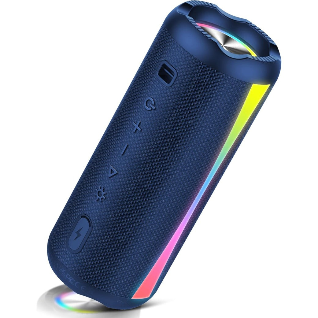 Speakers Wireless Bluetooth, Bluetooth Speaker 5.4 with 7 RGB Lights, 20H Playtime with Deep Bass, IPX7 Waterproof, TWS Wireless Pairing, 3600mAh Battery