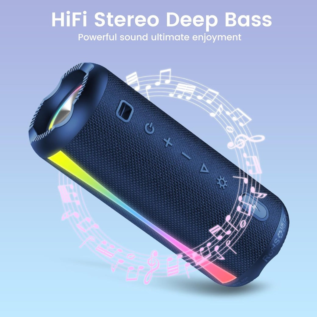 Speakers Wireless Bluetooth, Bluetooth Speaker 5.4 with 7 RGB Lights, 20H Playtime with Deep Bass, IPX7 Waterproof, TWS Wireless Pairing, 3600mAh Battery
