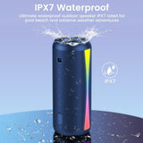 Speakers Wireless Bluetooth, Bluetooth Speaker 5.4 with 7 RGB Lights, 20H Playtime with Deep Bass, IPX7 Waterproof, TWS Wireless Pairing, 3600mAh Battery