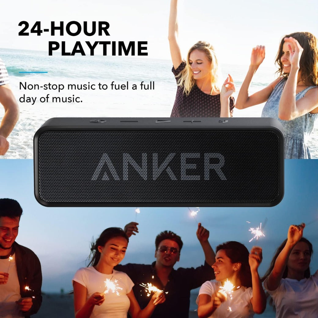 Anker Soundcore Bluetooth Speaker Upgraded Version with 24H Playtime, IPX5 Waterproof, Stereo Sound, 66ft Bluetooth Range,