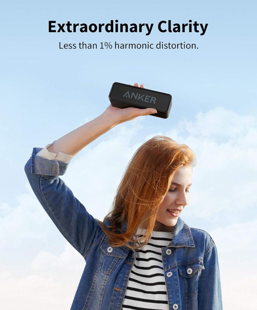 Anker Soundcore Bluetooth Speaker Upgraded Version with 24H Playtime, IPX5 Waterproof, Stereo Sound, 66ft Bluetooth Range,