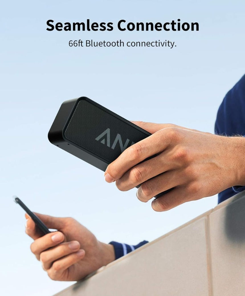 Anker Soundcore Bluetooth Speaker Upgraded Version with 24H Playtime, IPX5 Waterproof, Stereo Sound, 66ft Bluetooth Range,