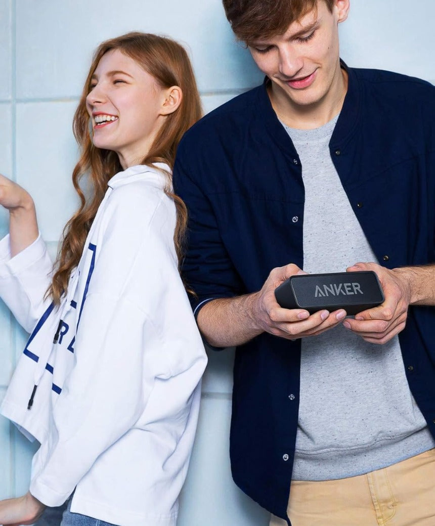 Anker Soundcore Bluetooth Speaker Upgraded Version with 24H Playtime, IPX5 Waterproof, Stereo Sound, 66ft Bluetooth Range,