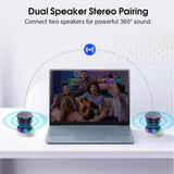 Bluetooth Shower Speaker, Portable Bluetooth 5.3 Speaker, HIFI Stereo Sound, Built-in Mic, Dynamic Lights, IPX7 Waterproof Wireless Speakers with Suction Cup for Bathroom/Party/Beach/Gift, Blue