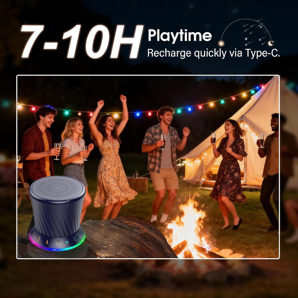 Bluetooth Shower Speaker, Portable Bluetooth 5.3 Speaker, HIFI Stereo Sound, Built-in Mic, Dynamic Lights, IPX7 Waterproof Wireless Speakers with Suction Cup for Bathroom/Party/Beach/Gift, Blue