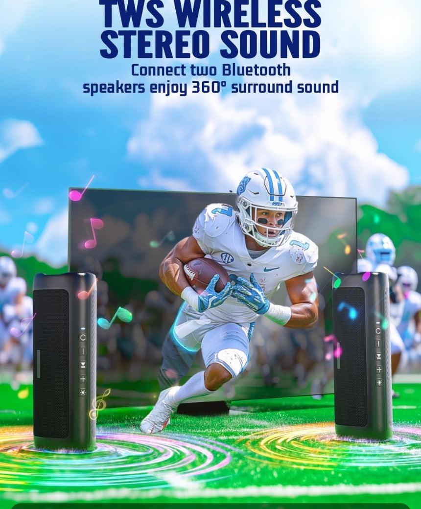 30W Bluetooth Speaker, Bluetooth 5.4 Speakers Wireless Bluetooth with RGB Lights, Louder Volume & Enhanced Bass, IP7 Waterproof, 24H Play, 30M Range for Home Party Camping Travel, Gift Ideas