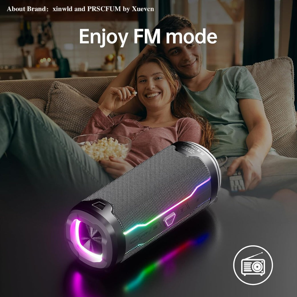 Portable Bluetooth Speaker with Loud Stereo Sound, Bluetooth 5.4 Speaker Wireless with RGB Lights