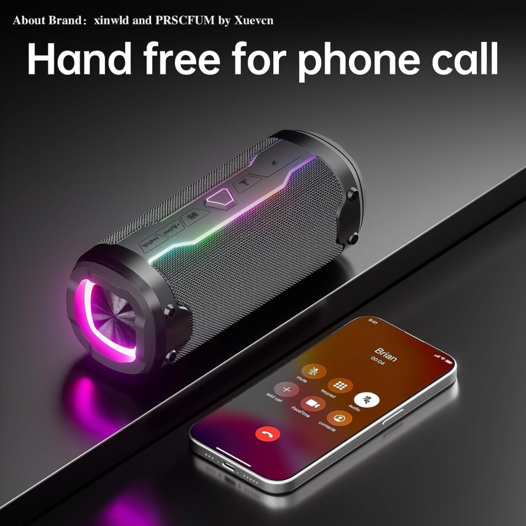 Portable Bluetooth Speaker with Loud Stereo Sound, Bluetooth 5.4 Speaker Wireless with RGB Lights