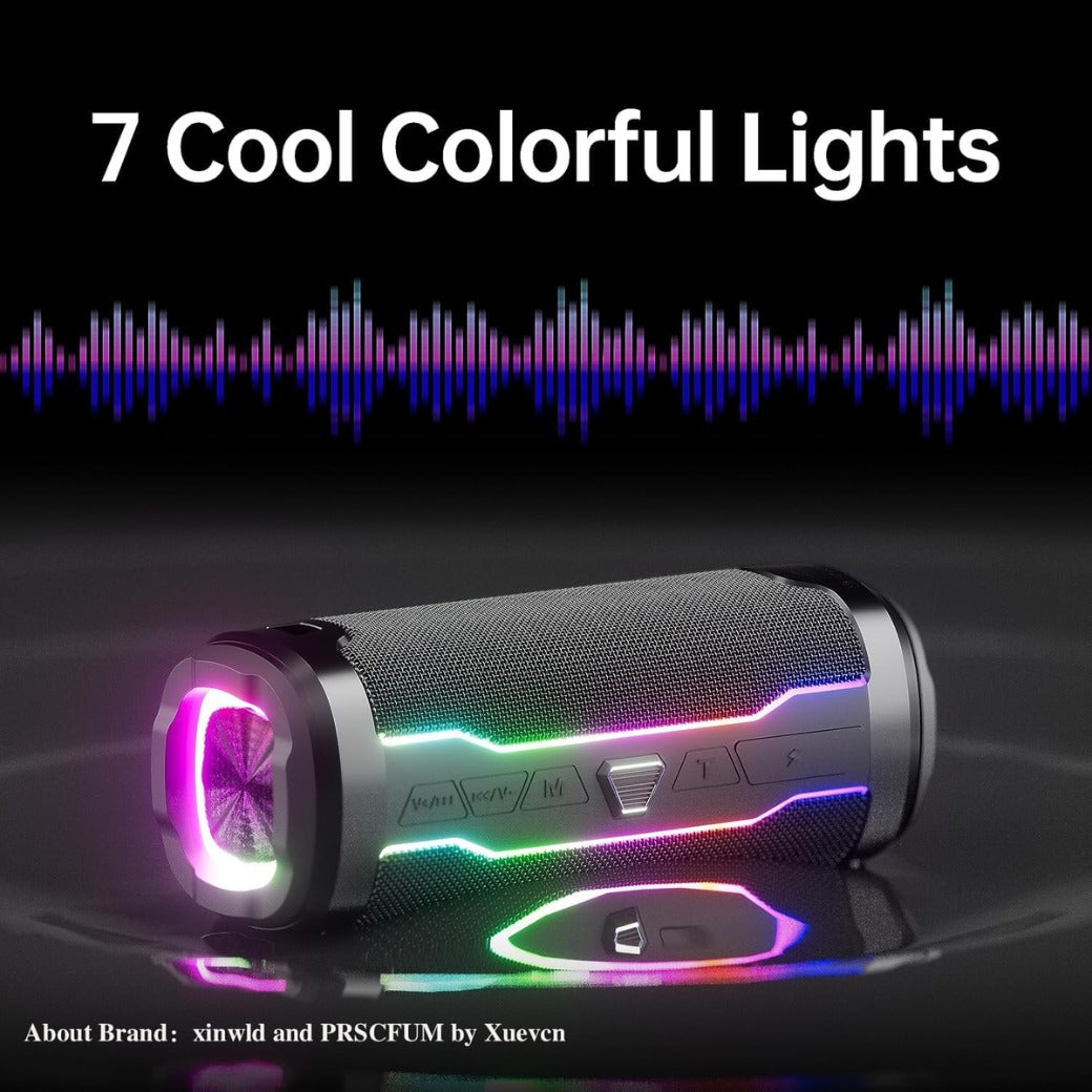 Portable Bluetooth Speaker with Loud Stereo Sound, Bluetooth 5.4 Speaker Wireless with RGB Lights