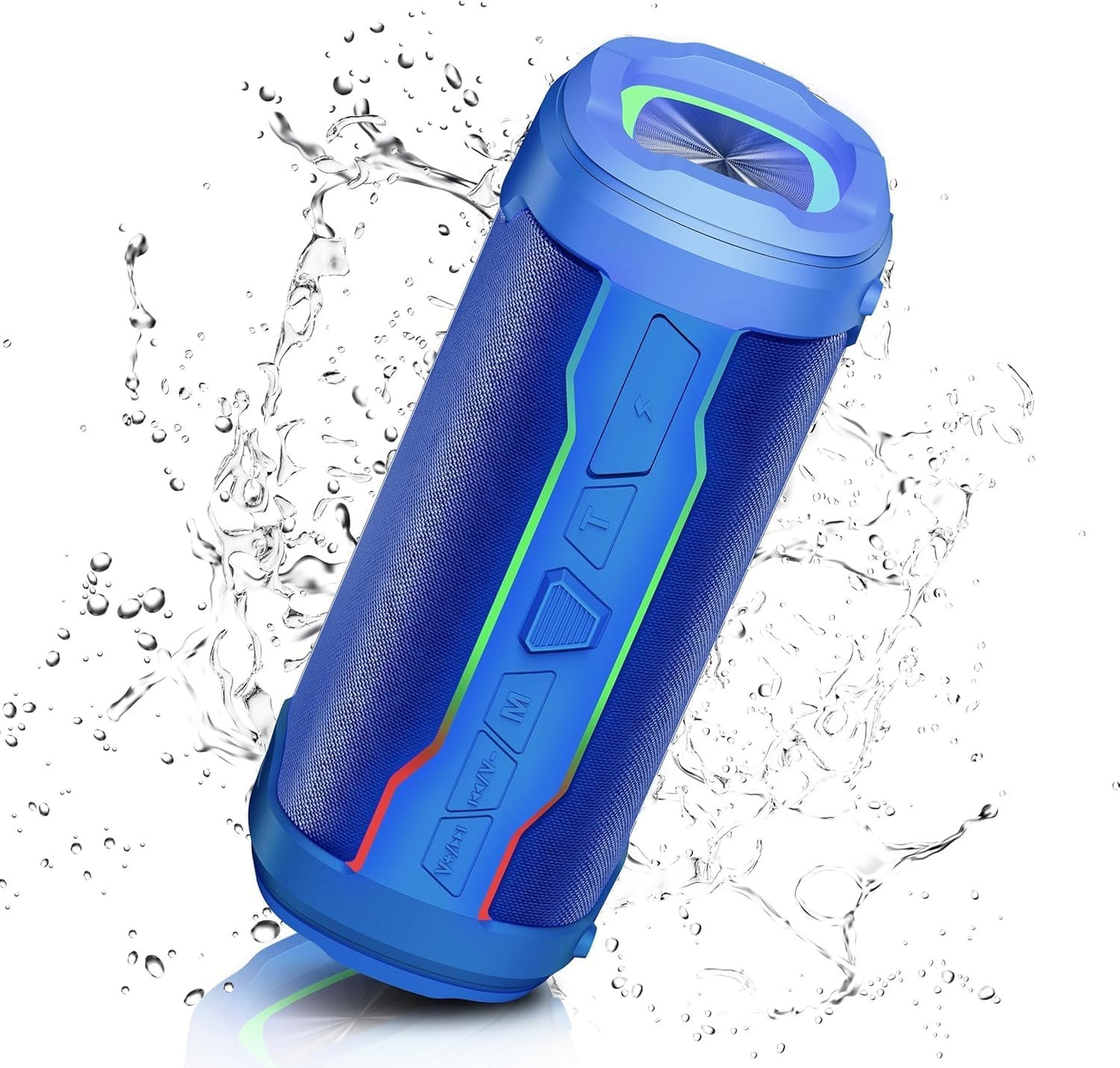 Portable Bluetooth Speaker with Loud Stereo Sound, Bluetooth 5.4 Speaker Wireless with RGB Lights