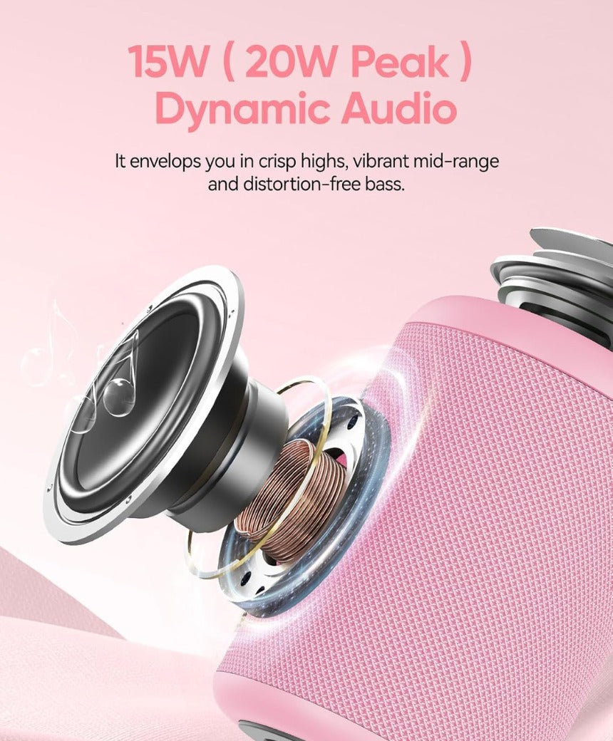 AY Portable Bluetooth Speaker with Lights, Powerful Crystal Clear Sound, IPX5 Waterproof, All Day Playtime, AUX&TF-Card Input, Bluetooth 5.3