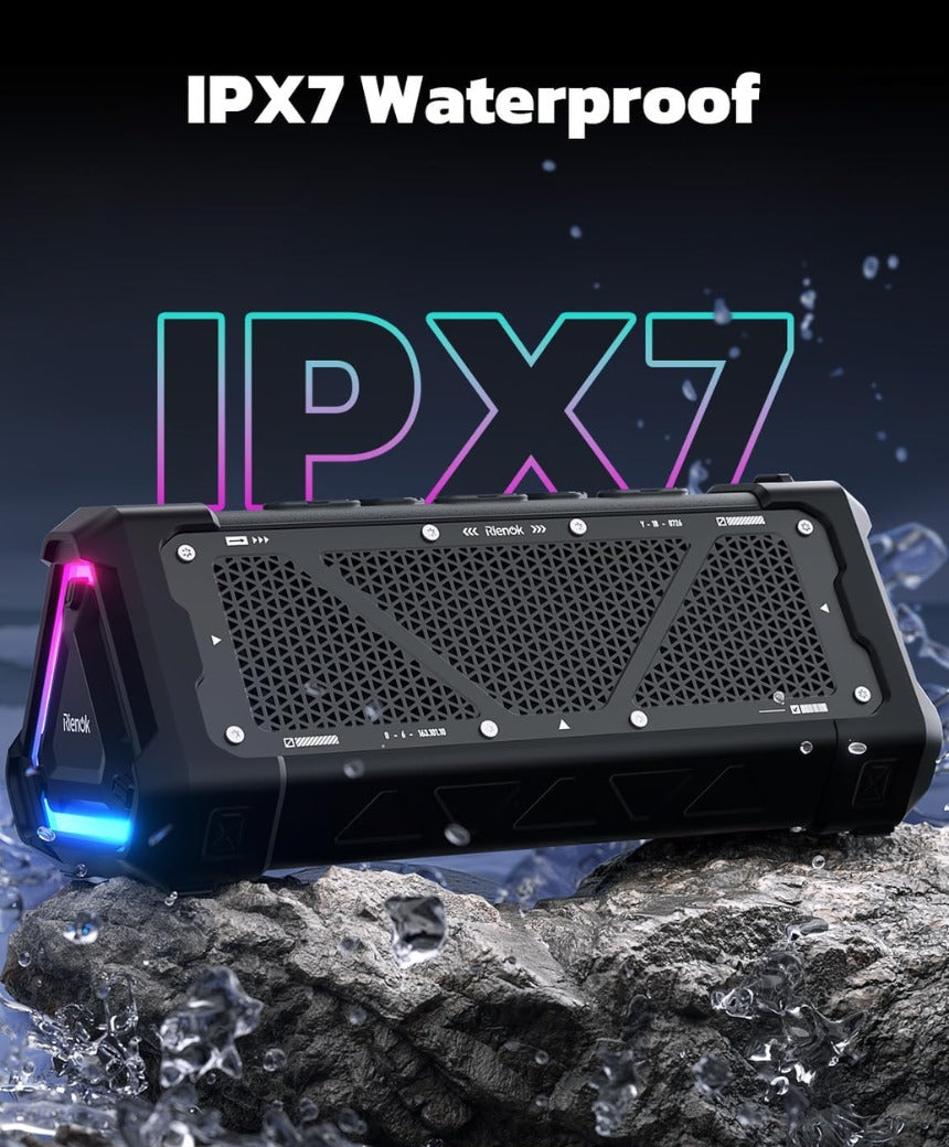 RIENOK S11 Bluetooth Speaker 30W Wireless Portable IPX7 Waterproof Speaker with 3 EQ Modes USB Audio Mode 24H Playtime Bluetooth 5.3 TF Card Up to 32G Speakers for Home Garden Party Camping Travel