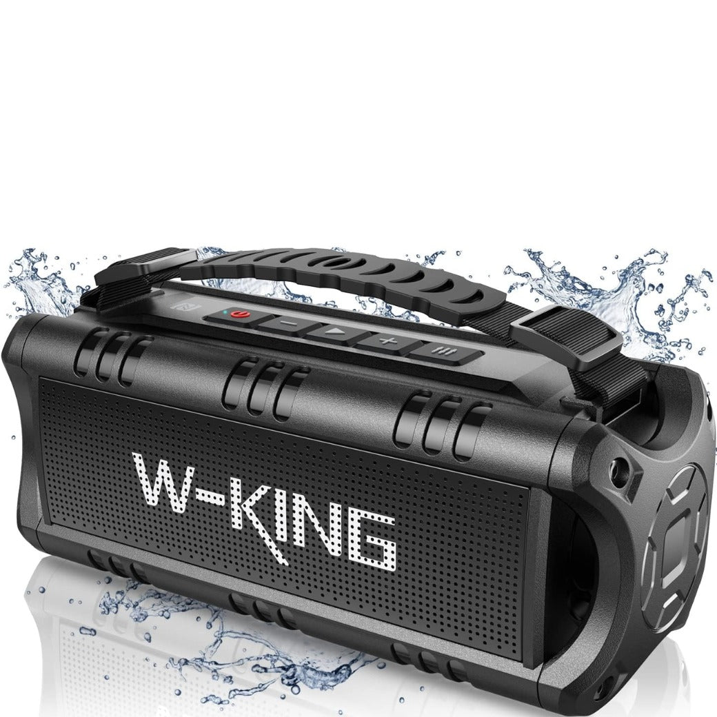 W-KING Bluetooth Speaker, (60W PEAK) 30W RMS Portable Loud Speakers Wireless Bluetooth, IPX6 Waterproof Outdoor Speakers, 24H, EQ, AUX, TF Card, USB Playback, Powerful Speaker for Home, Party, Camping