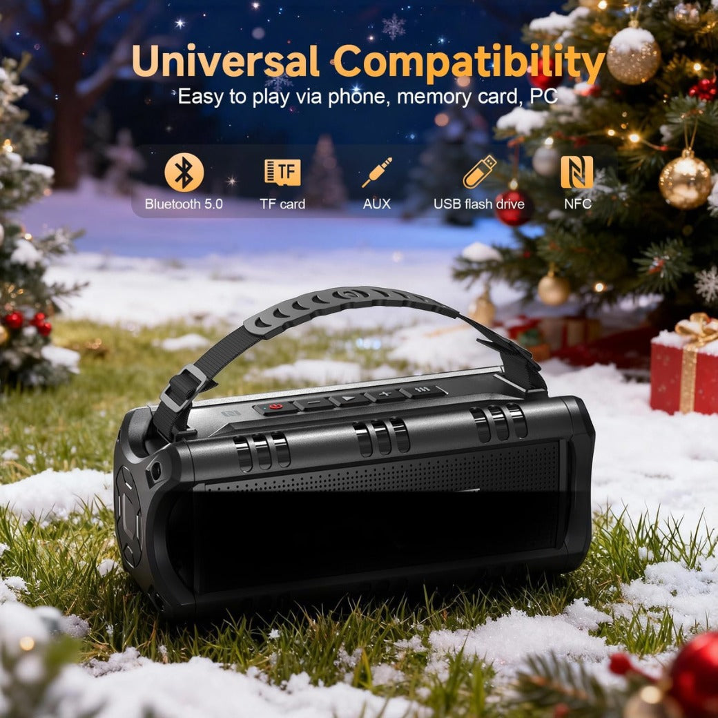 W-KING Bluetooth Speaker, (60W PEAK) 30W RMS Portable Loud Speakers Wireless Bluetooth, IPX6 Waterproof Outdoor Speakers, 24H, EQ, AUX, TF Card, USB Playback, Powerful Speaker for Home, Party, Camping