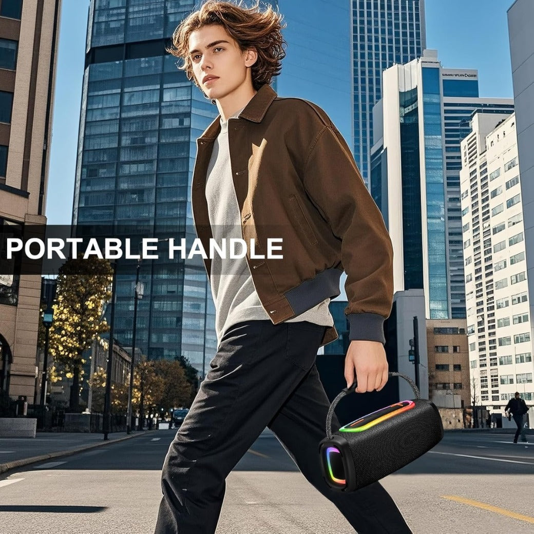 Bluetooth Speaker, 6000mah Portable Speaker with 36 Hour Playtime, Speakers Wireless Bluetooth 5.4 with Louder Volume & Enhanced Bass, Stereo Sound , Built-In Mic, Led Light for Outdoor/Party/Gifts