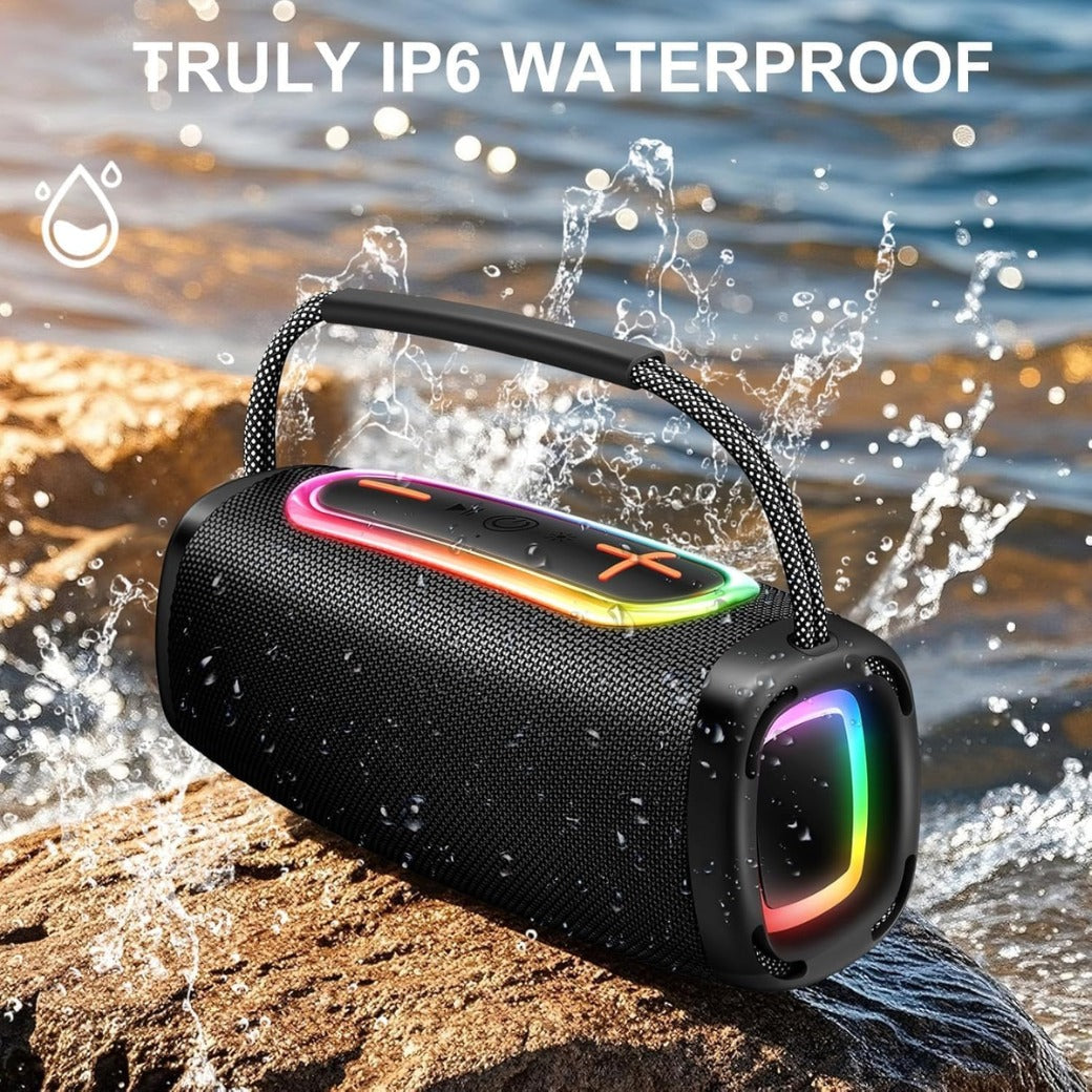 Bluetooth Speaker, 6000mah Portable Speaker with 36 Hour Playtime, Speakers Wireless Bluetooth 5.4 with Louder Volume & Enhanced Bass, Stereo Sound , Built-In Mic, Led Light for Outdoor/Party/Gifts